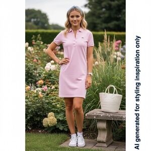 Cartelo Pink Polo Dress Sz M Short Sleeve Pique Cotton Preppy Tennis Core Summer
